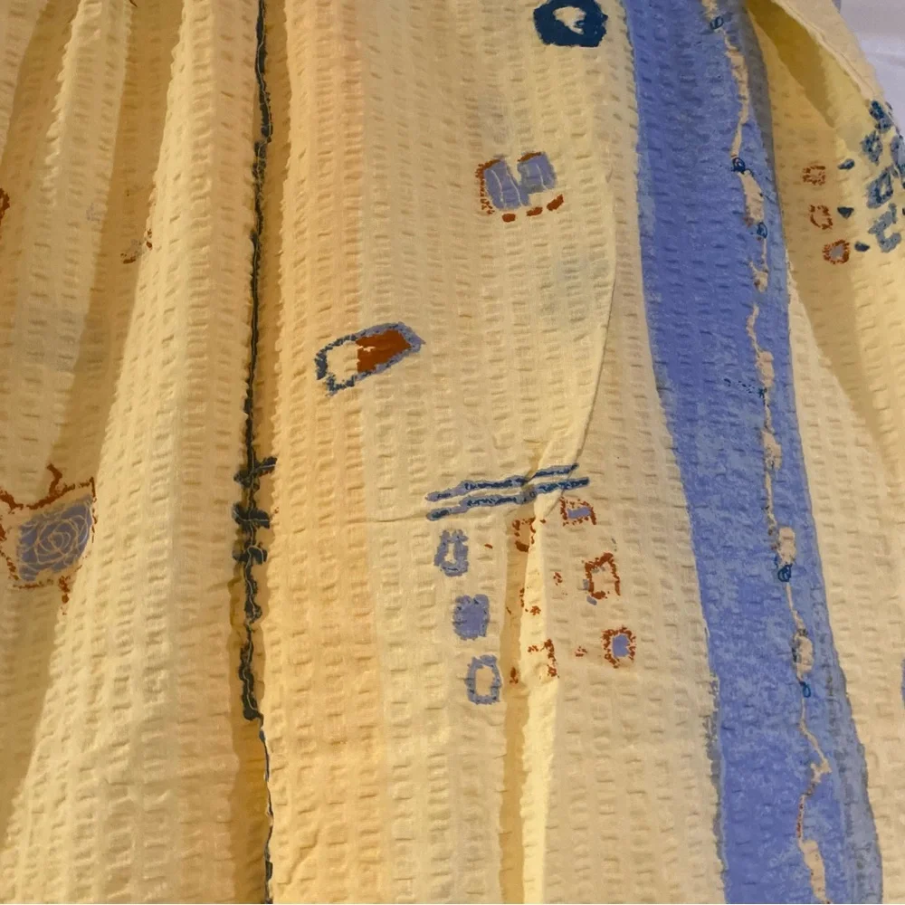 Vintage Yellow & Blue Duvet Cover & Set Of 2 Pillow Shams
